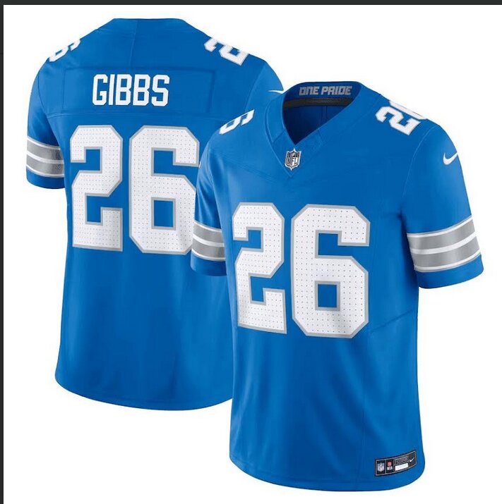 youth Detroit Lions #26 Gibb Blue 2024 Nike Vapor Limited NFL Jersey->youth nfl jersey->Youth Jersey